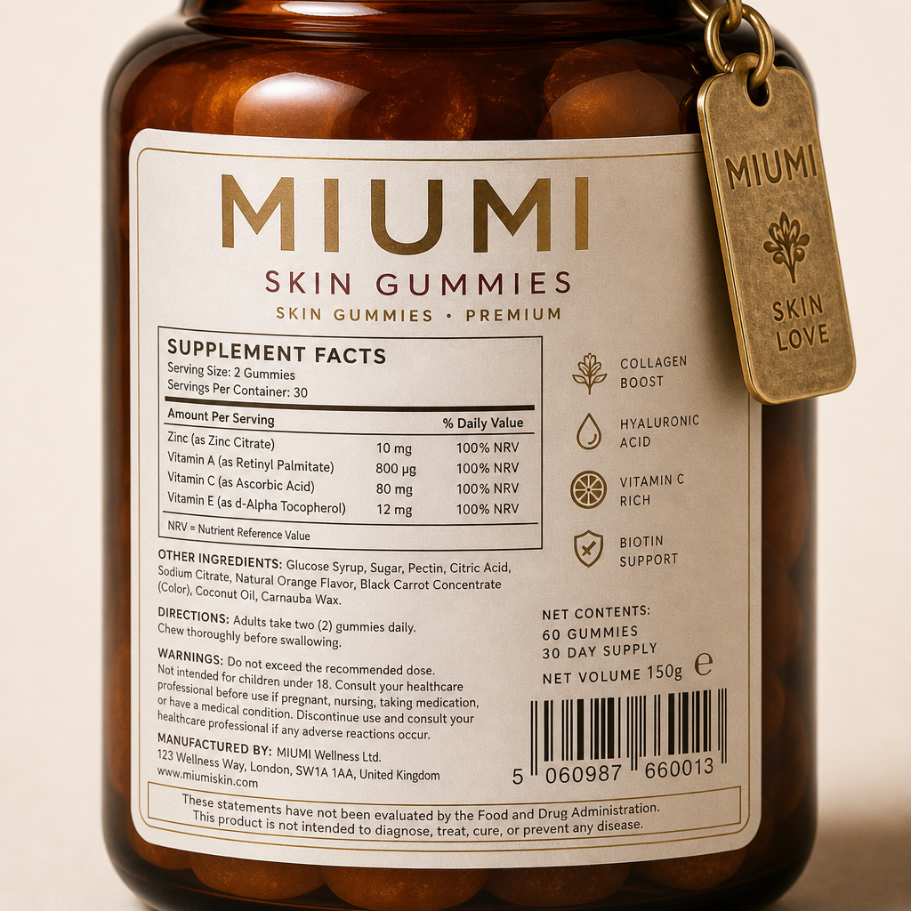 Skin Gummies - Label detail view