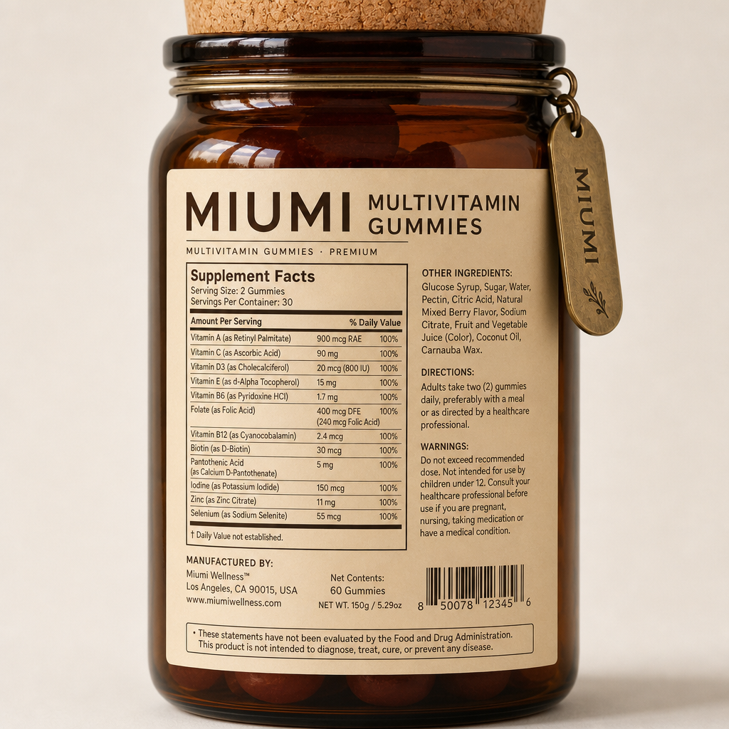 Multivitamin Gummies - Label detail view