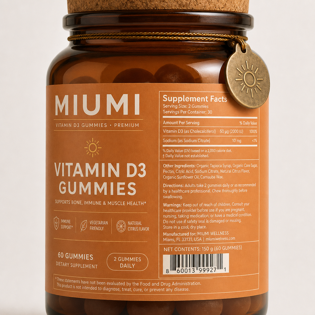 Vitamin D3 Gummies - Label detail view