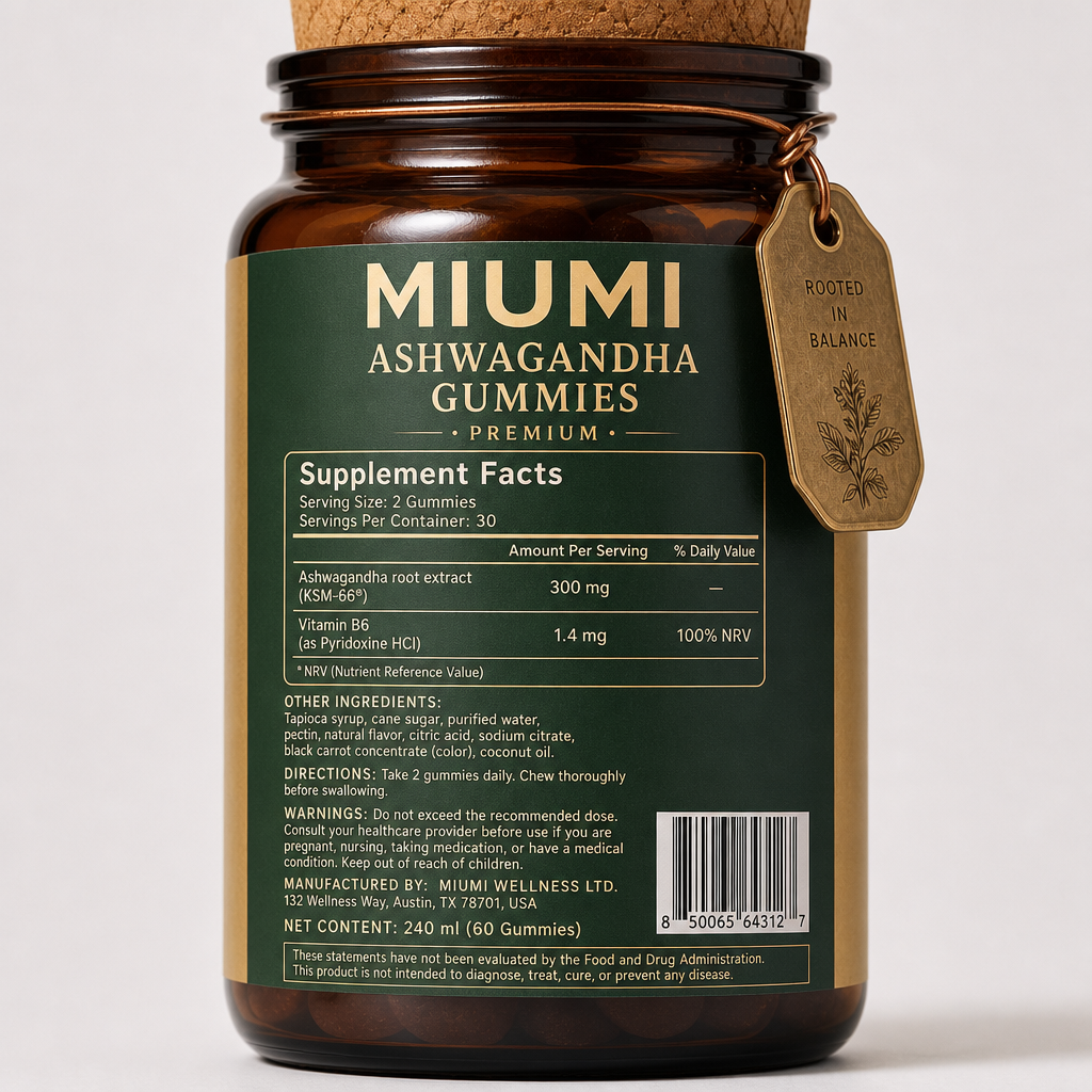 Ashwagandha Gummies - Label detail view