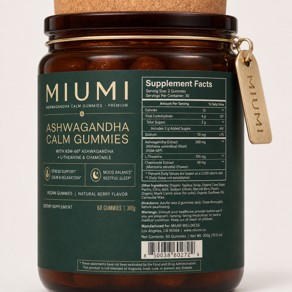 Ashwagandha Calm Gummies - Label detail view