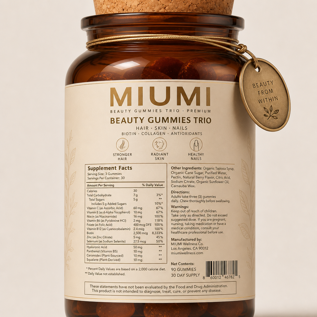 Beauty Gummies Trio - Label detail view