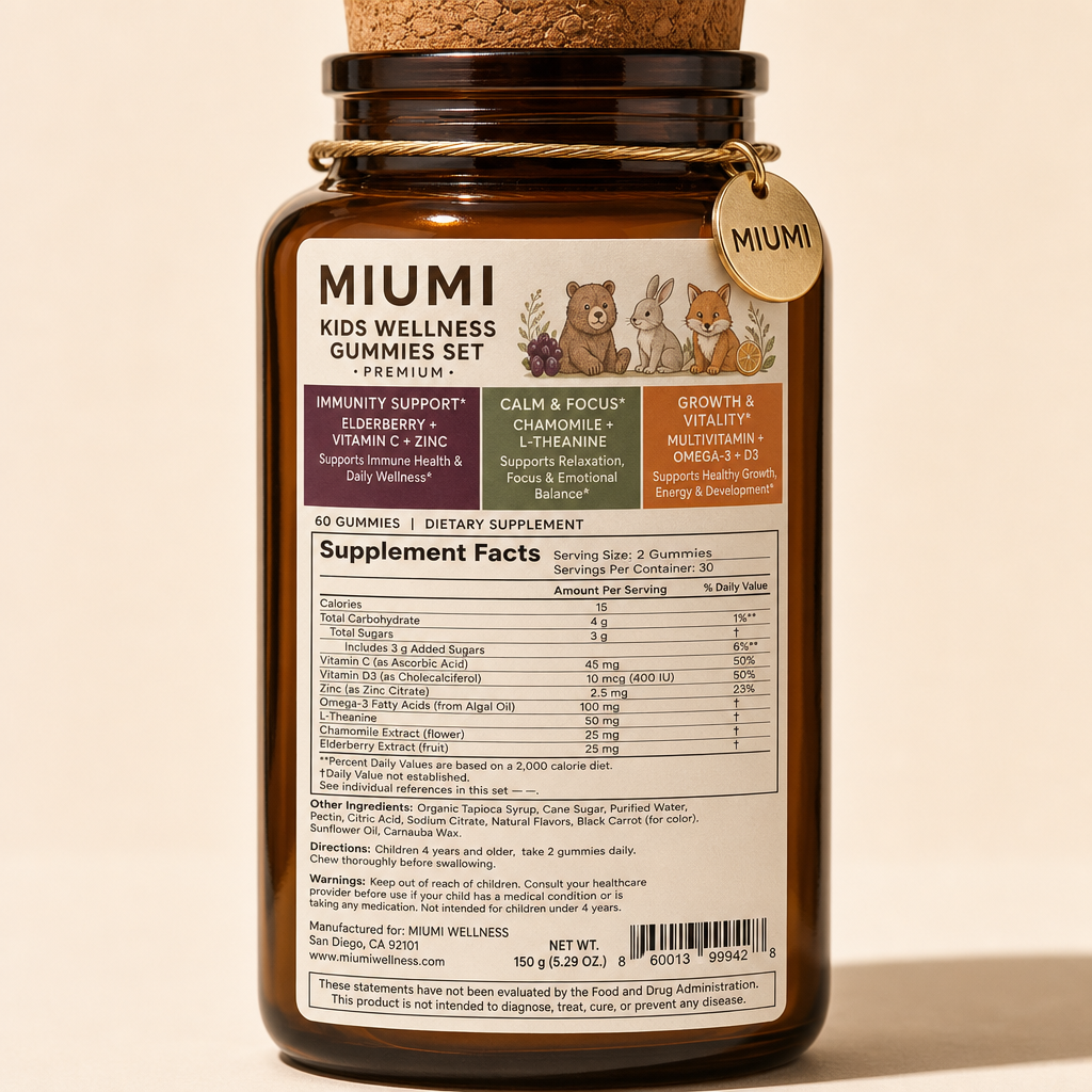 Kids Wellness Gummies Set - Label detail view
