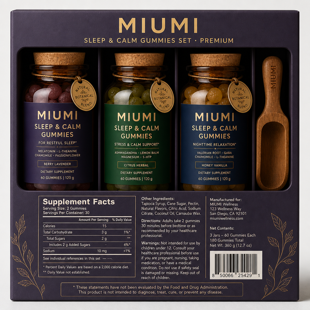 Sleep &amp; Calm Gummies Set - Label detail view