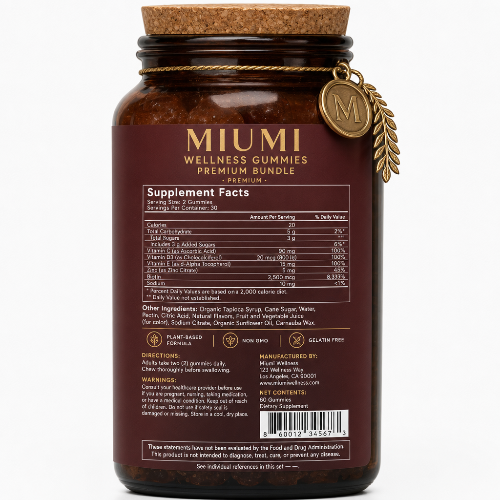 Wellness Gummies Premium Bundle - Label detail view